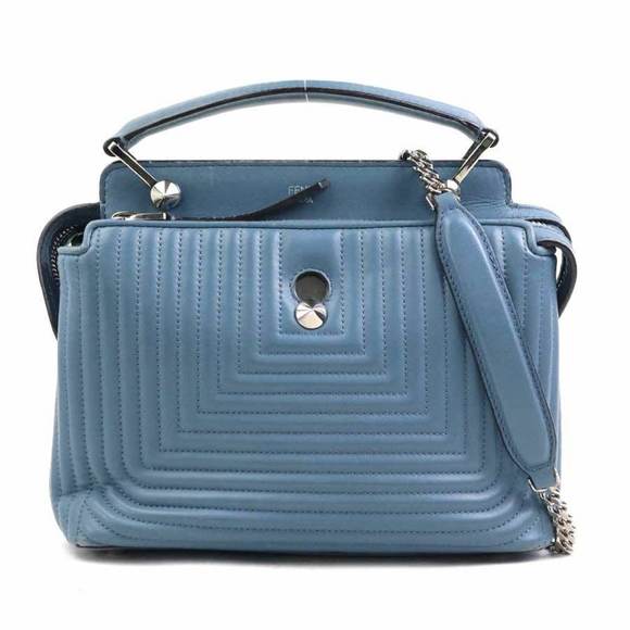 Fendi Dotcom Shoulder Bag, Blue Leather, Women's, 8BN299-18F, 56333a - Picture 1 of 5